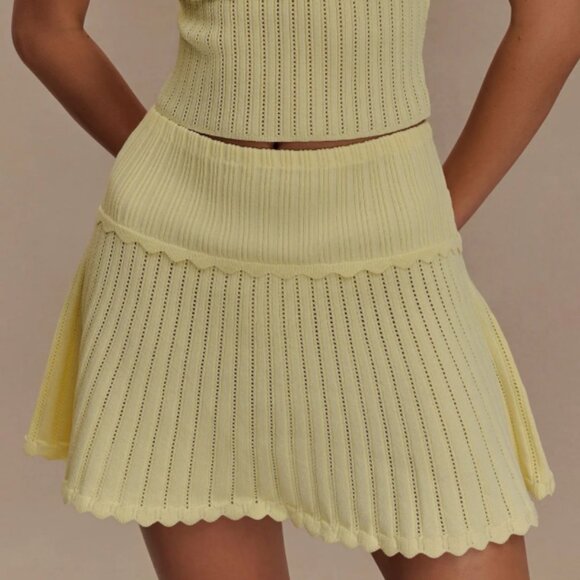 Meshki Indy Pointelle Knit Top - Lemon - Picture 1 of 3